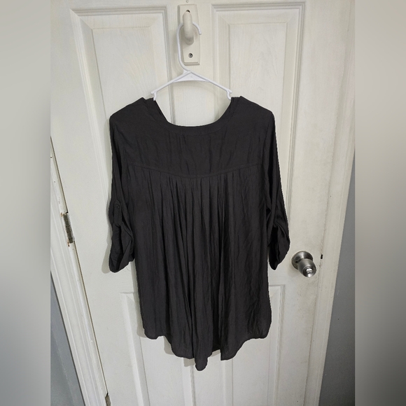 Torrid Womens Harper Georgette Straight Hem Blouse Charcoal and Black Size 0 - Picture 14 of 14